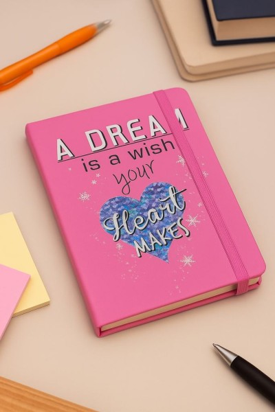 Блокнот (А6) "A dream is a wish", pink (10.5*14.5) 