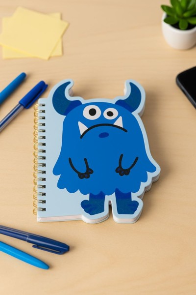 Блокнот на спирали (B6) "Sad monster", blue (13*18) 