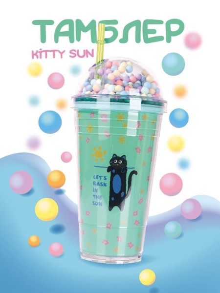 Тамблер "Kitty sun", green (450 мл) 