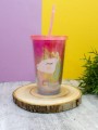 Тамблер "Head one unicorn", pink