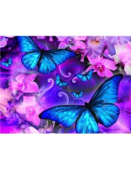 Алмазная мозаика картина стразами "Синие бабочки", 30х40 см