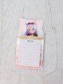 Магнитный блок для записей с карандашом «Anime girl», pink, 9х17 см
