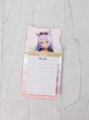 Магнитный блок для записей с карандашом «Anime girl», pink, 9х17 см