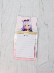 Магнитный блок для записей с карандашом «Anime girl», pink, 9х17 см