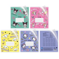 Тетрадь А5 "HK and Friends" в доп. ПВХ обложке, 12 л, клетка, mix