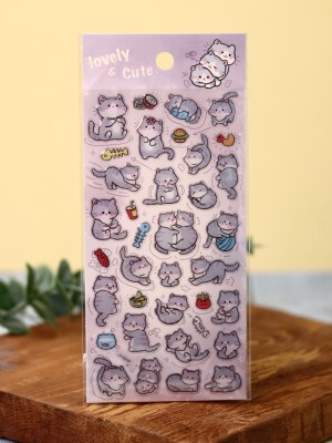 Наклейки "Lovely and cute cats", purple