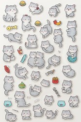 Наклейки "Lovely and cute cats", purple