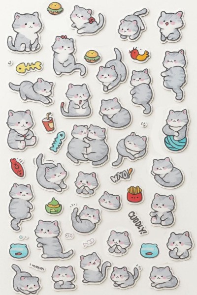 Наклейки "Lovely and cute cats", purple 