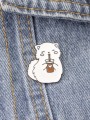 Значок металлический iLikeGift "White cat with coffee"