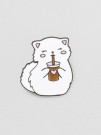 Значок металлический iLikeGift "White cat with coffee"