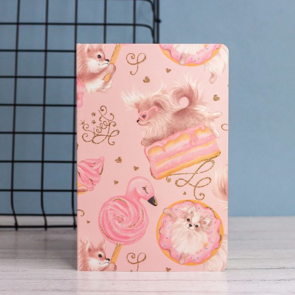 Тетрадь (A5) "Fabulous dog", pink (13.5*20.5) 