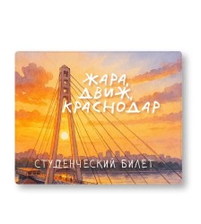 Обложка для студенческого «Жара,движ,Краснодар», плотность 600 мкм