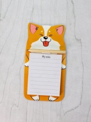 Магнитный блок для записей с карандашом «Corgi», orange, 9х17 см