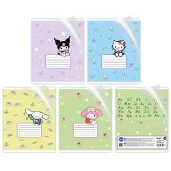 Тетрадь А5 "HK and Friends" в доп. ПВХ обложке, 12 л, линейка, mix