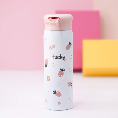 Термос "Strawberry Lucky", white (420ml)