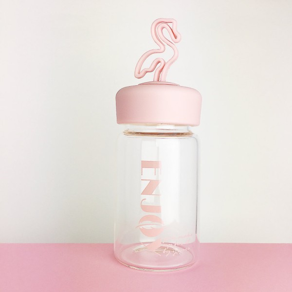 Бутылка "Enjoy" фламинго pink 