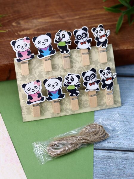 Прищепки "Panda", mix color 