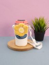 Футляр плюшевый для термоса "Flower", beige (13*10 см)