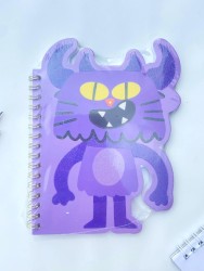 Блокнот на спирали (B6) "Cat monster", purple (13*18)