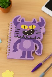 Блокнот на спирали (B6) "Cat monster", purple (13*18)