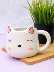 Кружка керамическая «Sleepy kitty», white, 450 мл