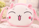 Сумочка плюшевая "Funny cat", white (13*11,5 см)