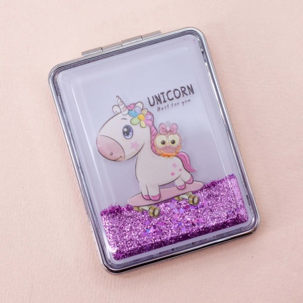 Зеркало "Unicorn sparkles skate board", purple 