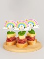 Набор шпажек для торта 4 шт.  "Starry rainbow", (6*3,5 см)
