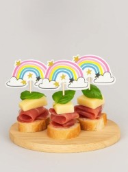 Набор шпажек для торта 4 шт.  "Starry rainbow", (6*3,5 см)