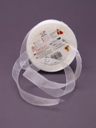 Лента для декора и подарков "Ribbon of magic", white (1,5 см*1 м)
