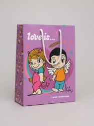 Пакет подарочный "Love is. Большой фиолетовый" (220*310*100 мм)