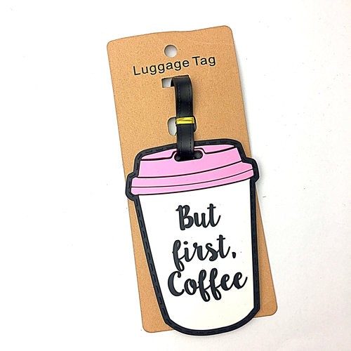 Бирка для багажа "But first, coffee" 