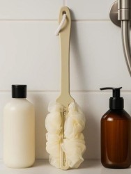 Мочалка для тела с ручкой "Foam cloud", yellow