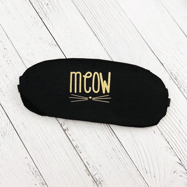 Маска для сна гелевая "Meow", black 