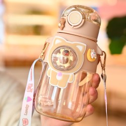 Бутылка+стикеры для декора "Little bear" коричневая, 600 мл