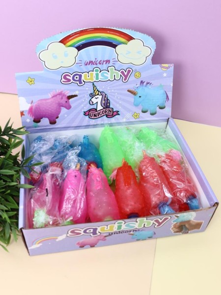 Мялка - антистресс «Colorful unicorn squishy», шоу-бокс 12 шт. 