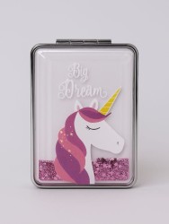 Зеркало-шейкер раскладное "Sparkles unicorn", pink (8*6 см)