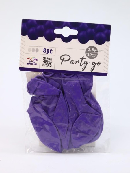 Набор воздушных шаров 8 шт. "Monochrome magic", purple (30 см) 