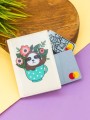 Держатель для карт-книжка "Sloth with flowers" (7 х 10 см)