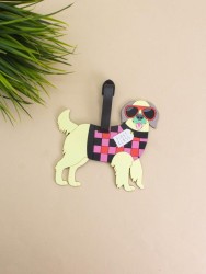 Бирка для багажа "Dog glasses", beige