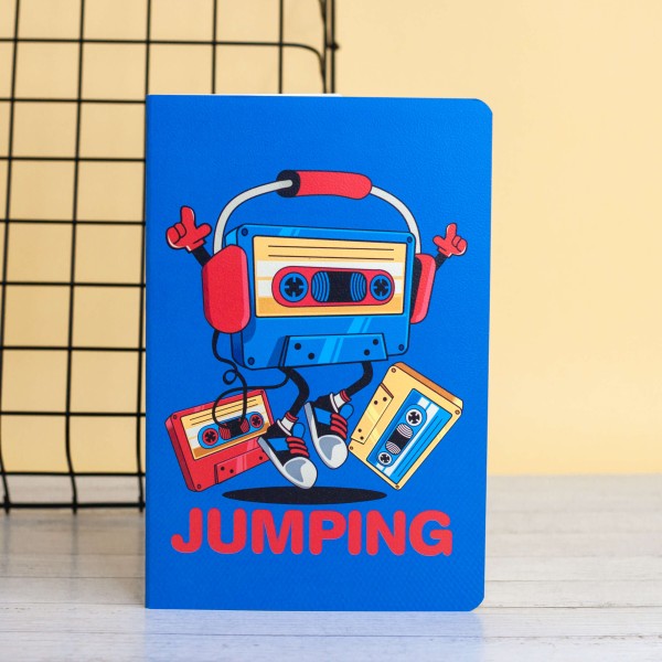 Тетрадь (A5) "Music player cassete", blue (13.5*20.5) 