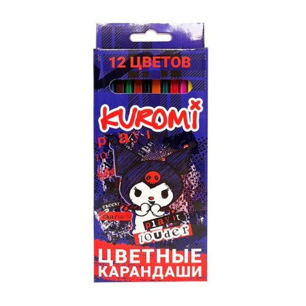 Карандаши цветные пластиковые 12 цв. "Kuromi. Play it louder" 