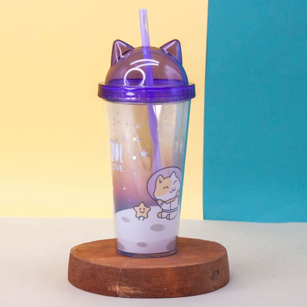 Тамблер "Cat astronaut", purple (400 ml) 