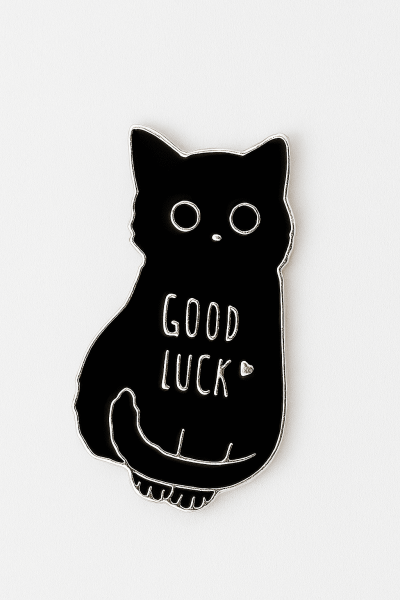 Значок металлический iLikeGift "Cat good luck" 