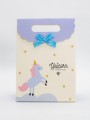 Пакет подарочный  (M) "Lovely unicorn", yellow (19x 9 x 27)