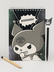 Блокнот А5 "Kuromi BRRRR", 60 л, клетка, обложка картон 200 гр/м2, 141*201 мм