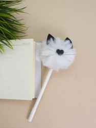 Ручка с помпоном "Meow", white