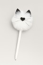 Ручка с помпоном "Meow", white
