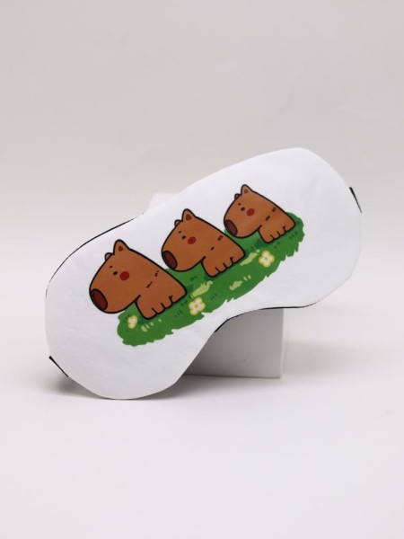 Маска для сна гелевая "Capybara routine", white 