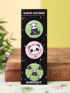 Набор значков 3 шт. iLikeGift Аниме «Panda»